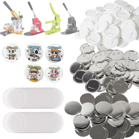 VEVOR Button Maker Machine, 75 mm (3 inch) Badge Punch Press Kit, Kinderen DIY Geschenken Pin Maker, Knop Maken Leveringen Met 500 stks Knop Onderdelen & Cirkel Cutter & Magic Book