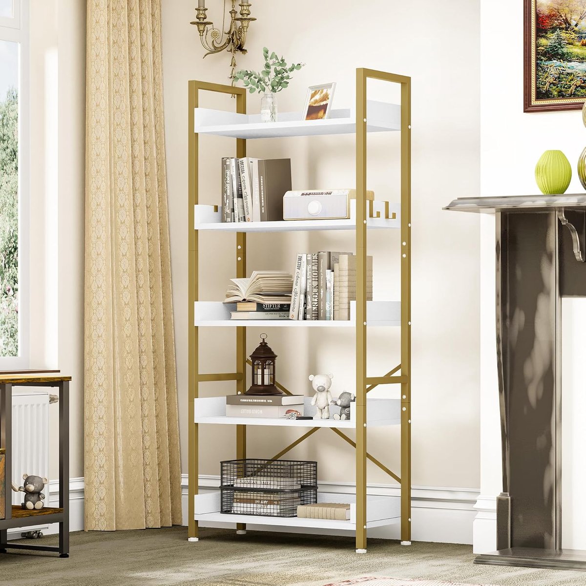 Goodivery ® Industriële Boekenkast met 5 Open Planken en Stevige Stalen Frame