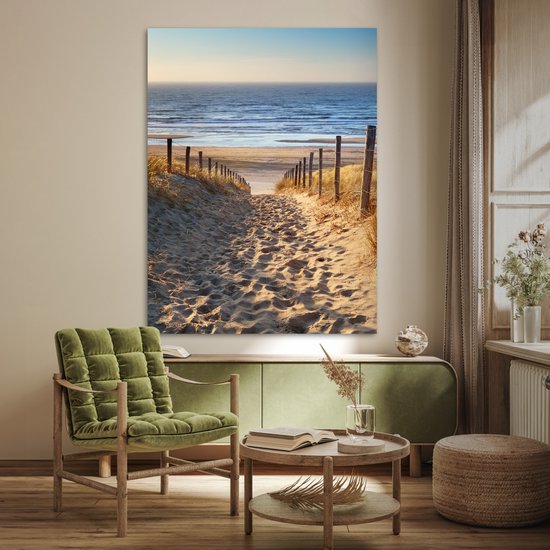Poster Plage - Mer - Pays- Nederland - Dunes - Soleil - 120x160 cm XXL