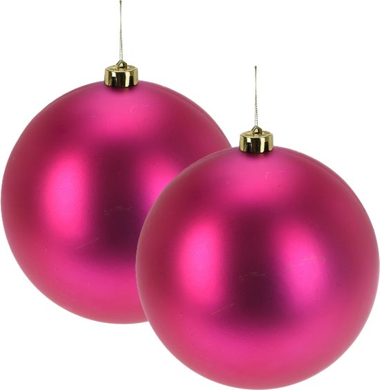 18x glazen kerstballen glans fuchsia roze 6 cm kerstboom versiering/decoratie