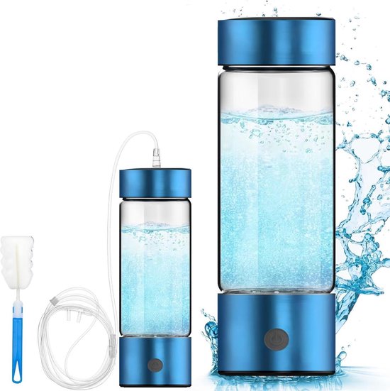 Herlaadbare Waterstoffles Type-C, Draagbare Waterstofwater Generator 460ml, Snelle Elektrolyse in 3 Minuten, Geschikt voor Kantoor, Reizen en Dagelijks Gebruik