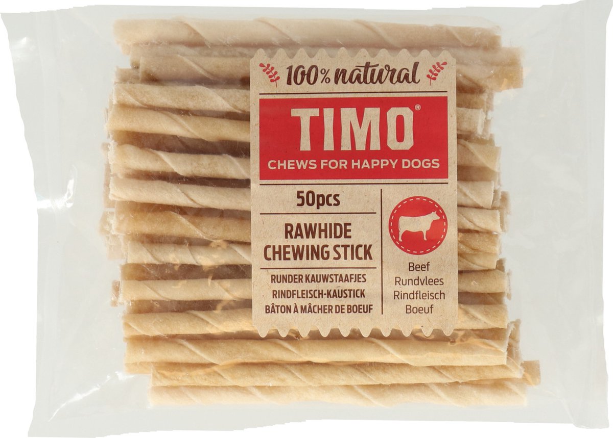 Timo Rund Kauwstaafjes 10 cm - Hondensnacks - 50 stuks