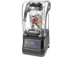 HENDI Digitale bar blender met dempkap – 2,5L – zwart – krachtige motor – stille werking – 3 snelheden – 3 timerinstellingen