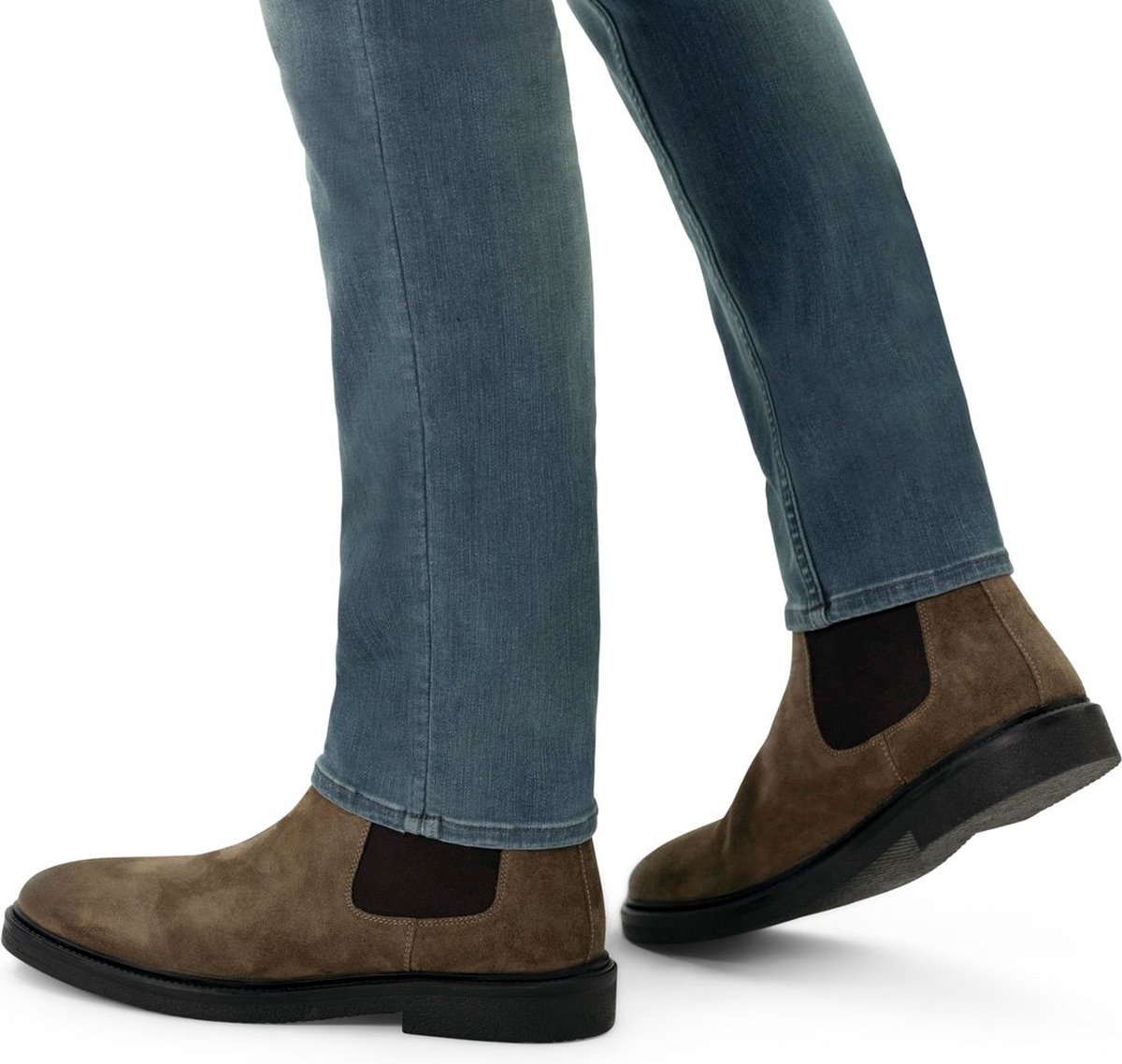 Manfield - Heren - Taupe suède chelsea boots - Maat 47