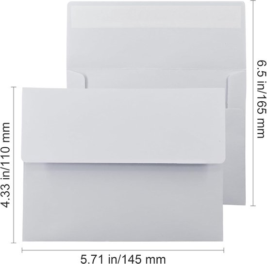 150 Pack A2 Invitation Envelopes - Self Seal White Envelopes - Bulk ...