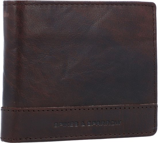 Porte-billets en cuir Spikes & Sparrow James - RFID - 12 cartes - Marron foncé