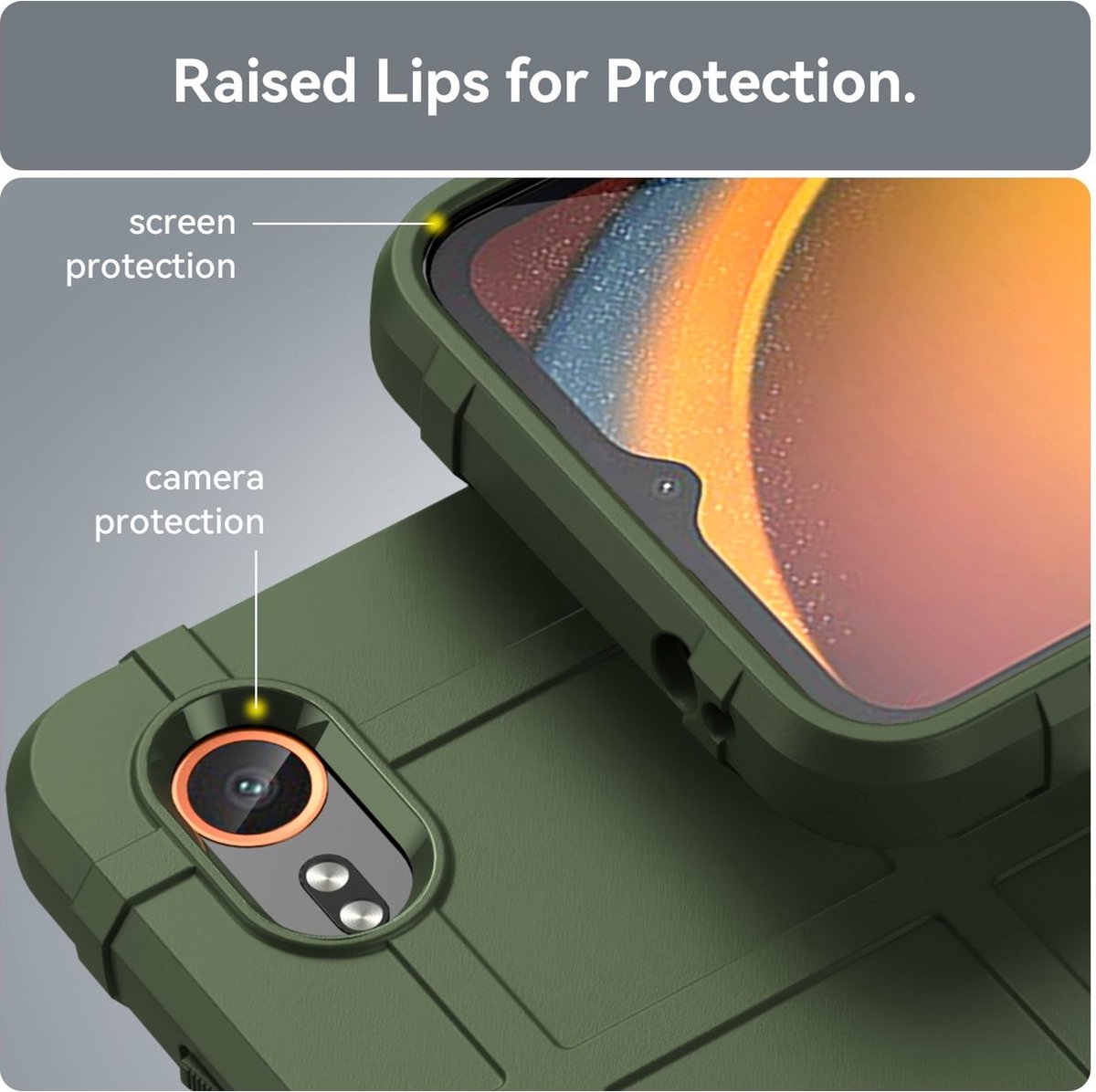 Mobigear Hoesje geschikt voor Samsung Galaxy Xcover 7 Telefoonhoesje Flexibel TPU | Mobigear Rugged Shield Backcover Shockproof | Schokbestendig Galaxy Xcover 7 Telefoonhoesje | Anti Shock Proof - Groen