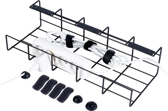 Kabelhouder Onder Het Bureau Metaal Zwart - Kabel Organiser - Clip