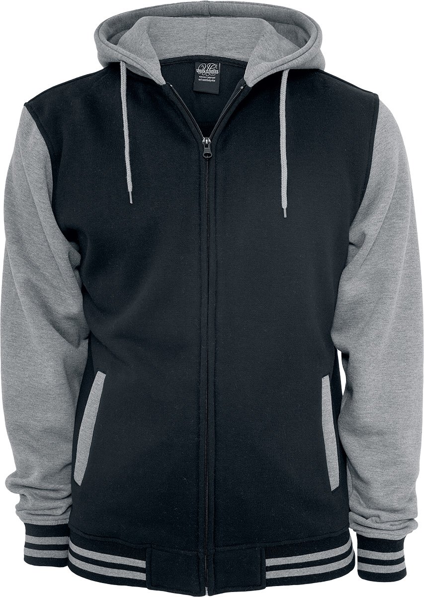 Urban Classics 2-Tone Zip Heren Vest met capuchon – L Zwart
