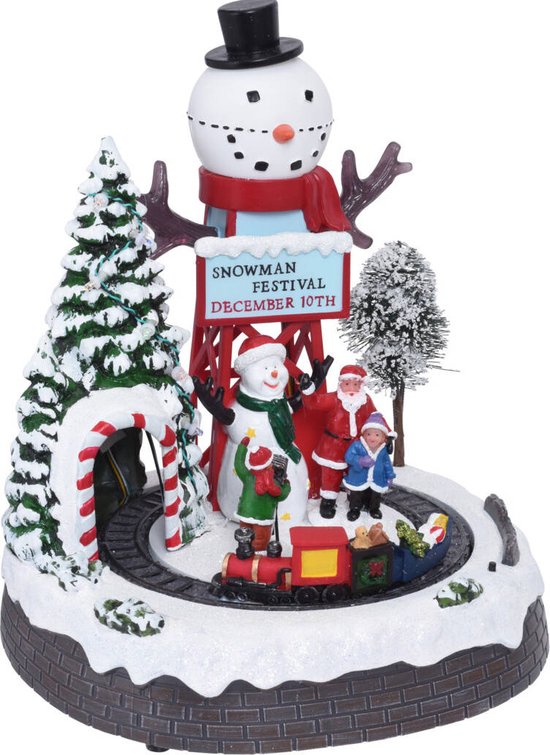 Bewegend winterdecoratie, LED, 29 cm