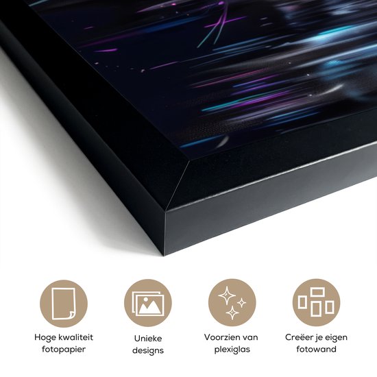 Affiche sous cadre - Cadre photo 40x60 cm - Posters - Lion - Couleurs - Zwart - Animaux - Cadre affiche noir - Décoration murale pour chambre ado - Décoration chambre ado - Accessoires chambre ado jeunesse