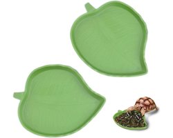 Waterschaal voor reptielenvoer - 2 stuks | Reptielen schildpadden voederbak - platte schaal voor schildpad - voer voor huisdieren schildpadden gekko Reptielenverblijf