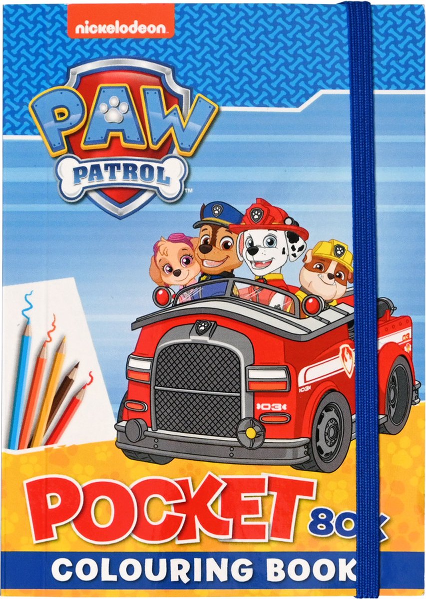 Pocket kleurboek met elastiek Paw Patrol - Blauw