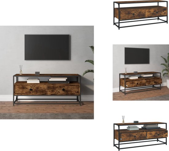 vidaXL Meuble TV - - Meubles - 100 x 35 x 45 cm - chêne fumé - Meuble