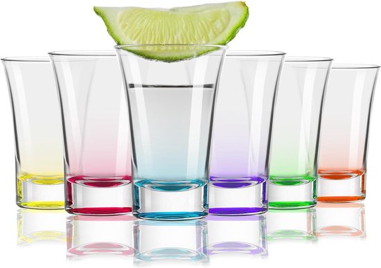 Relaxdays shotglazen, set van 6 stuks, 4 cl