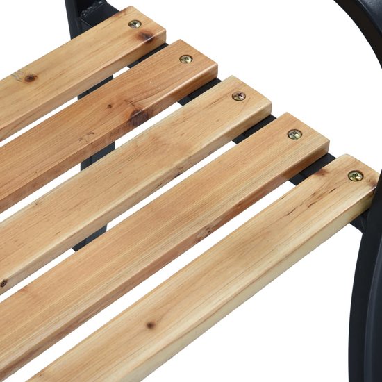 vidaXL Banc de jardin - Bois Massief et acier - 120 x 53 x 77 cm - Motif à carreaux - Banc de jardin