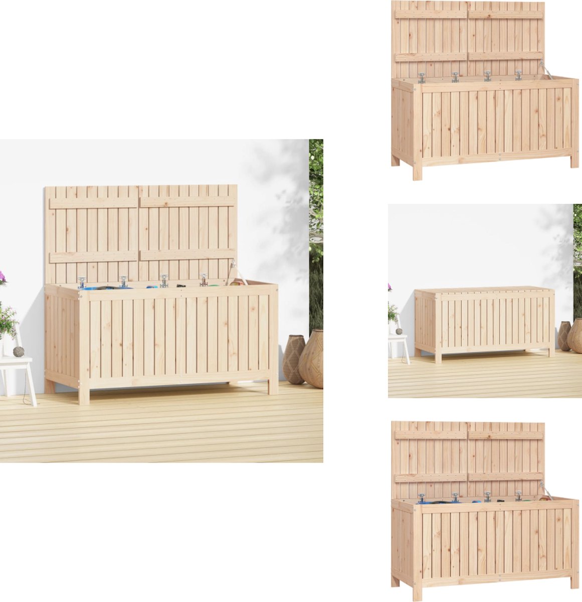 vidaXL - Tuinbox - 121x55x64 - cm - massief - grenenhout