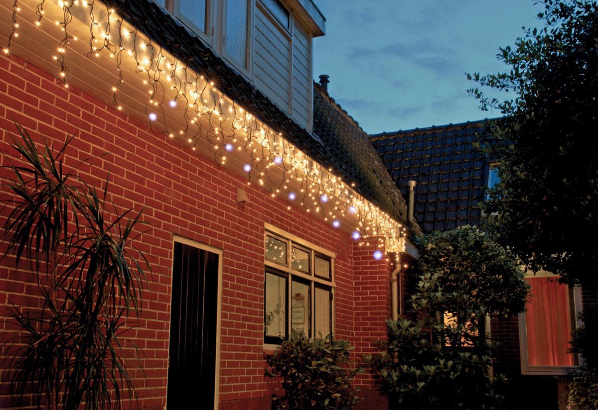 Koppelverlichting 31Volt Connect De Luxe Icicle 200Led Flash Warm W...