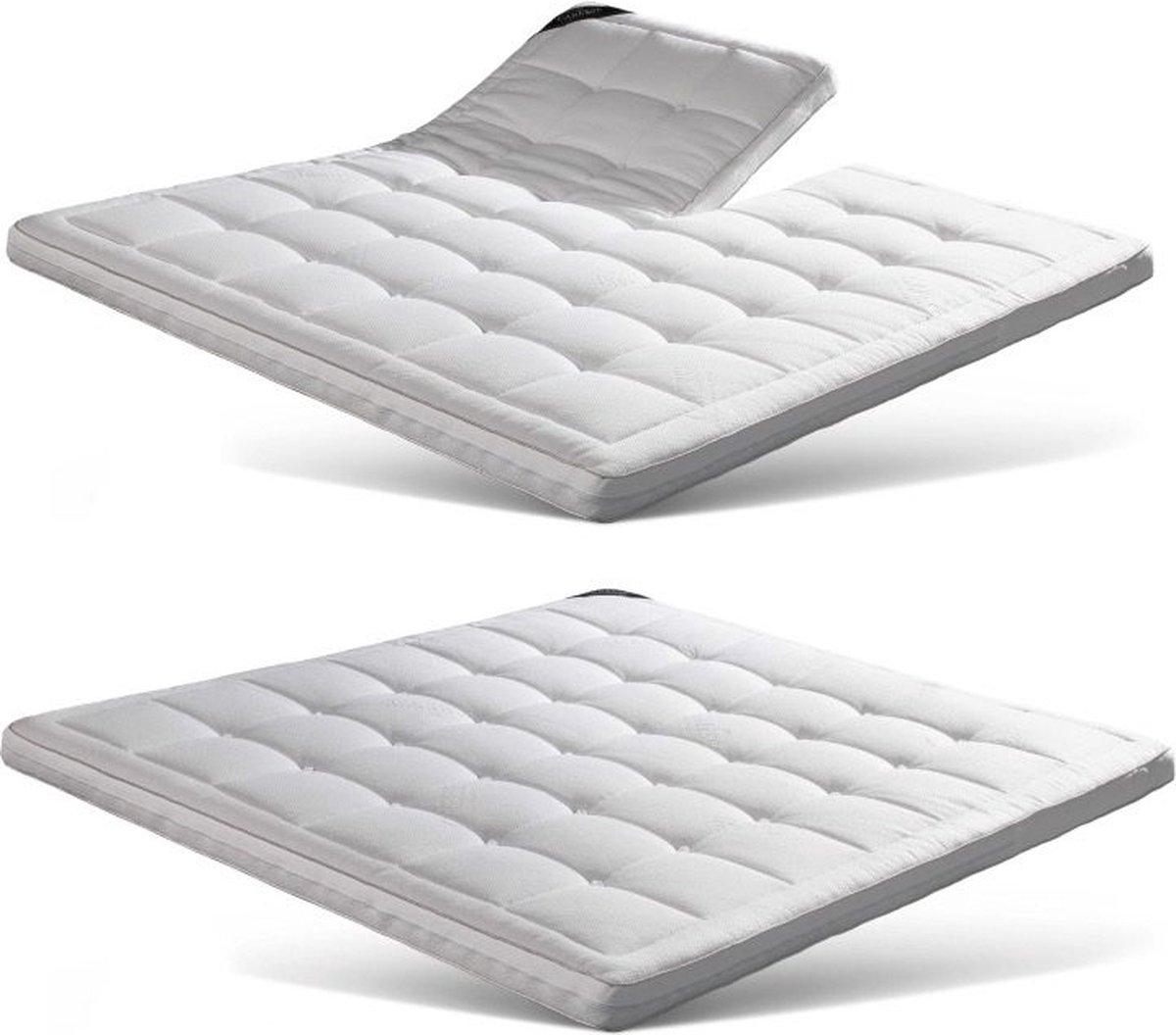 Caresse Splittopper 180x200 - Paardenhaar - Caresse 780 - 7 cm dik - Anti allergisch Wit