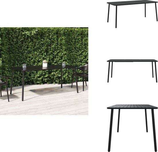 vidaXL - Tuintafel - Antracietkleurig - Staal gaas - 80 x 80 x 72.5 cm | Leen Bakker