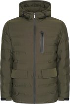 Mario Russo Padded Woven Jacket - Jas Heren - Winterjas Heren - Waterafstotend - Winddicht - Groen - L