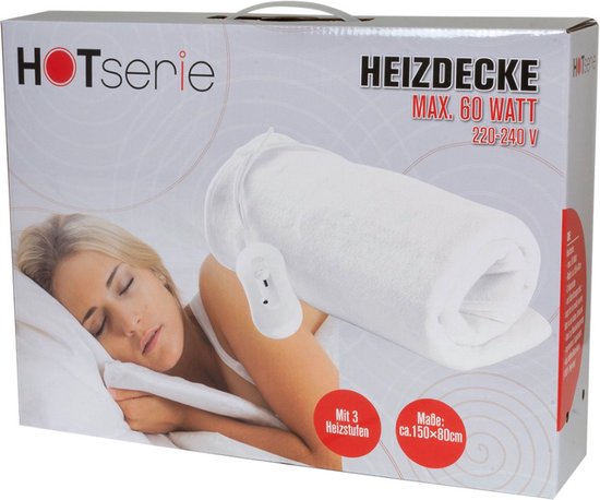 Hotserie Elektrische Onderdeken 80x150 cm Wit/Grijs - Hotserie - €29,95
