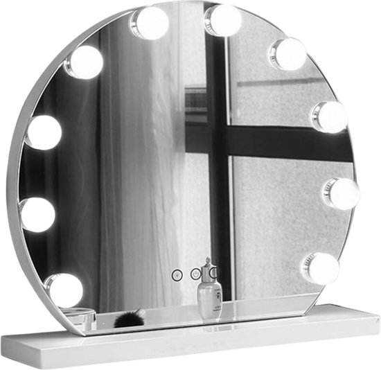 SensaHome Hollywood Spiegel met Verlichting - 3 Standen - 2700K/4500K/6400K - Vanity Mirror - Verstelbare licht - 40cm - Wit