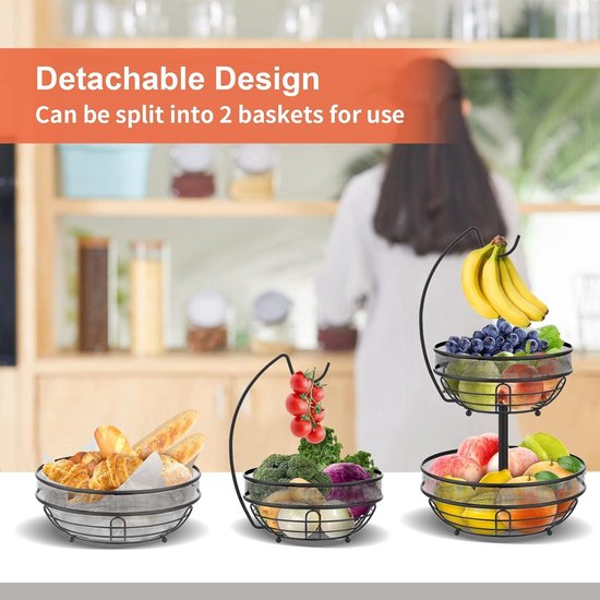 Fruitmand Met Meerdere Lagen Sindipanda Fruitetagère 3 Verdelingen – Gouden Fruitmand Voor Keuken Of Woonkamer (20,25,31 Cm) Fruitschaal Etagere