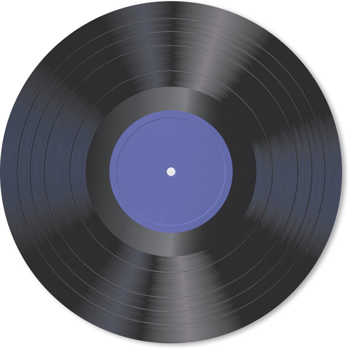 Muismat rond 30x30 cm - Mousepad LP - Vinyl - Blauw - Retro - Ronde muismatten