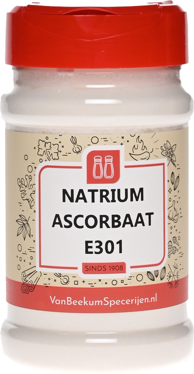 Goedkoopste Van Beekum Specerijen - Natrium Ascorbaat (vitamine C poeder) E301 - Strooibus 250 Gram