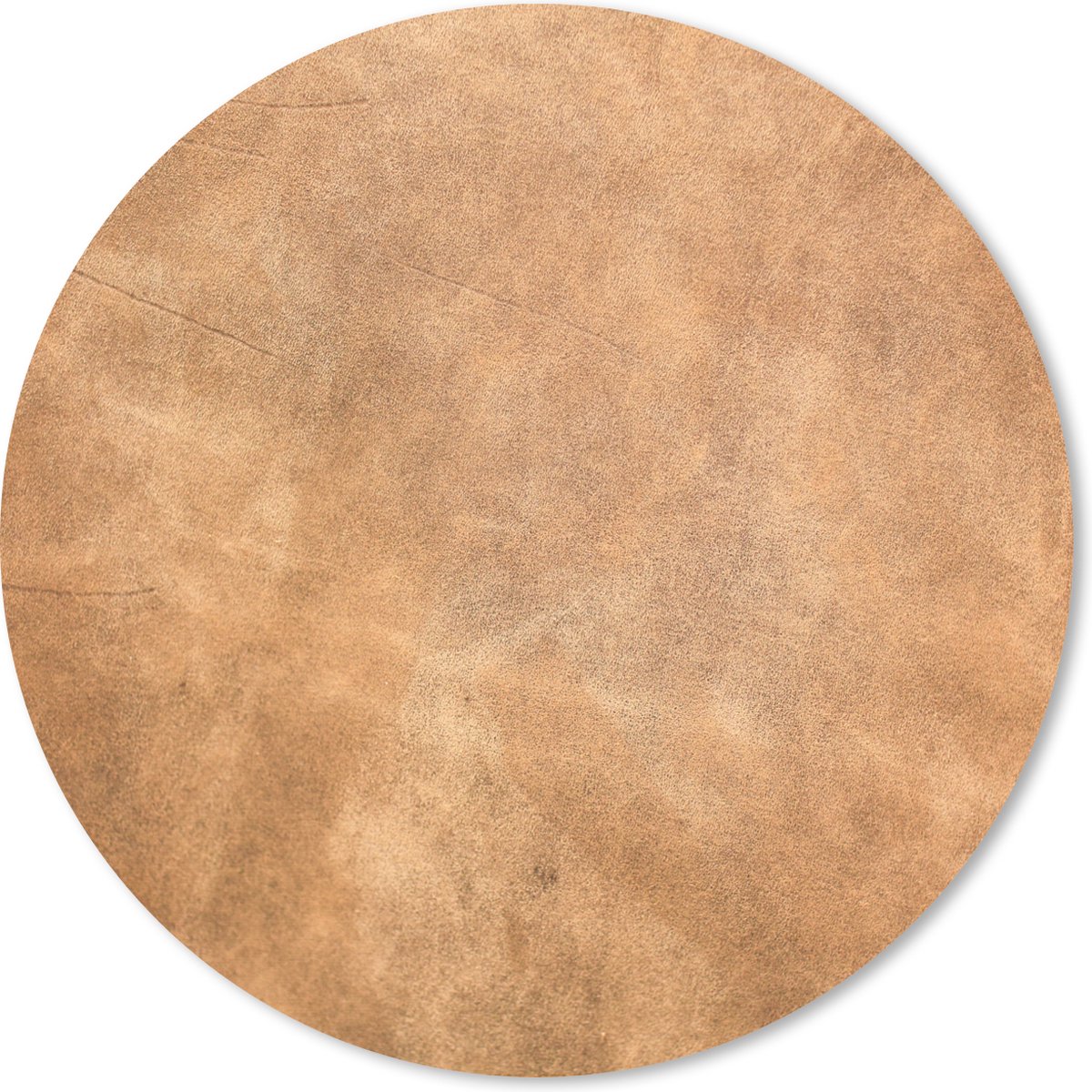 Muismat rond 40x40 cm - Mousepad Leer - Structuur - Lederlook - Bruin - Ronde muismatten