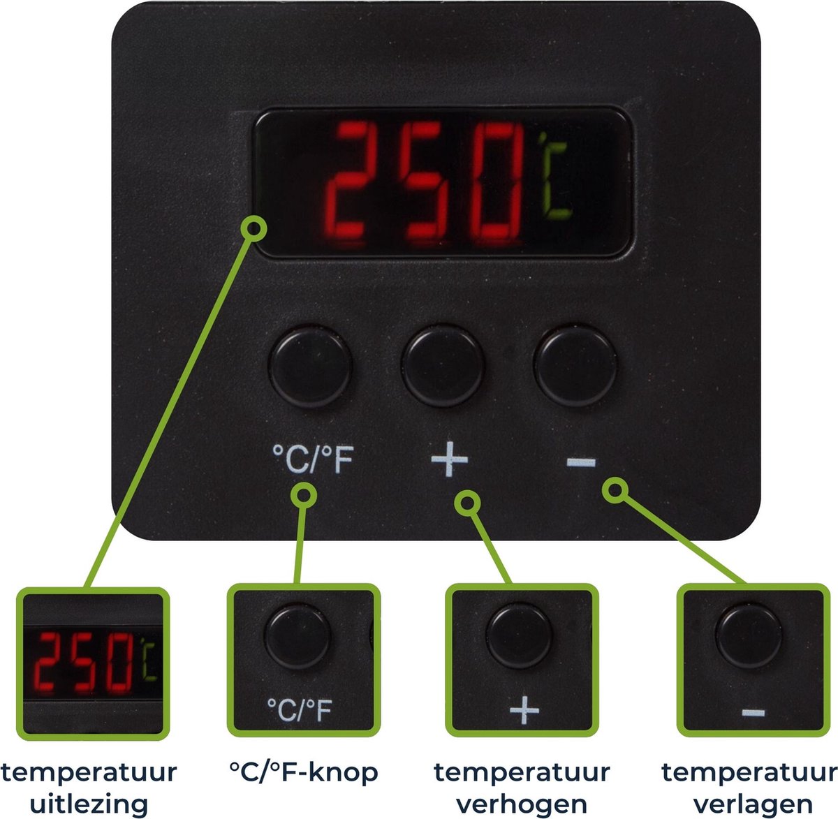 Velleman Soldeerstation 90W met LED-display en keramisch verwarmingselement, instelbare temperatuur 50–480 °C, geschikt voor professionals en doe-het-zelvers – foto 5