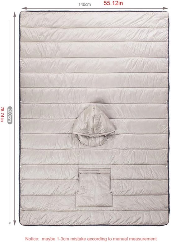 Winter Poncho Jas voor Outdoor Camping - Waterdichte Slaapzak Cape met Hoed van Fostoy — afbeelding 4