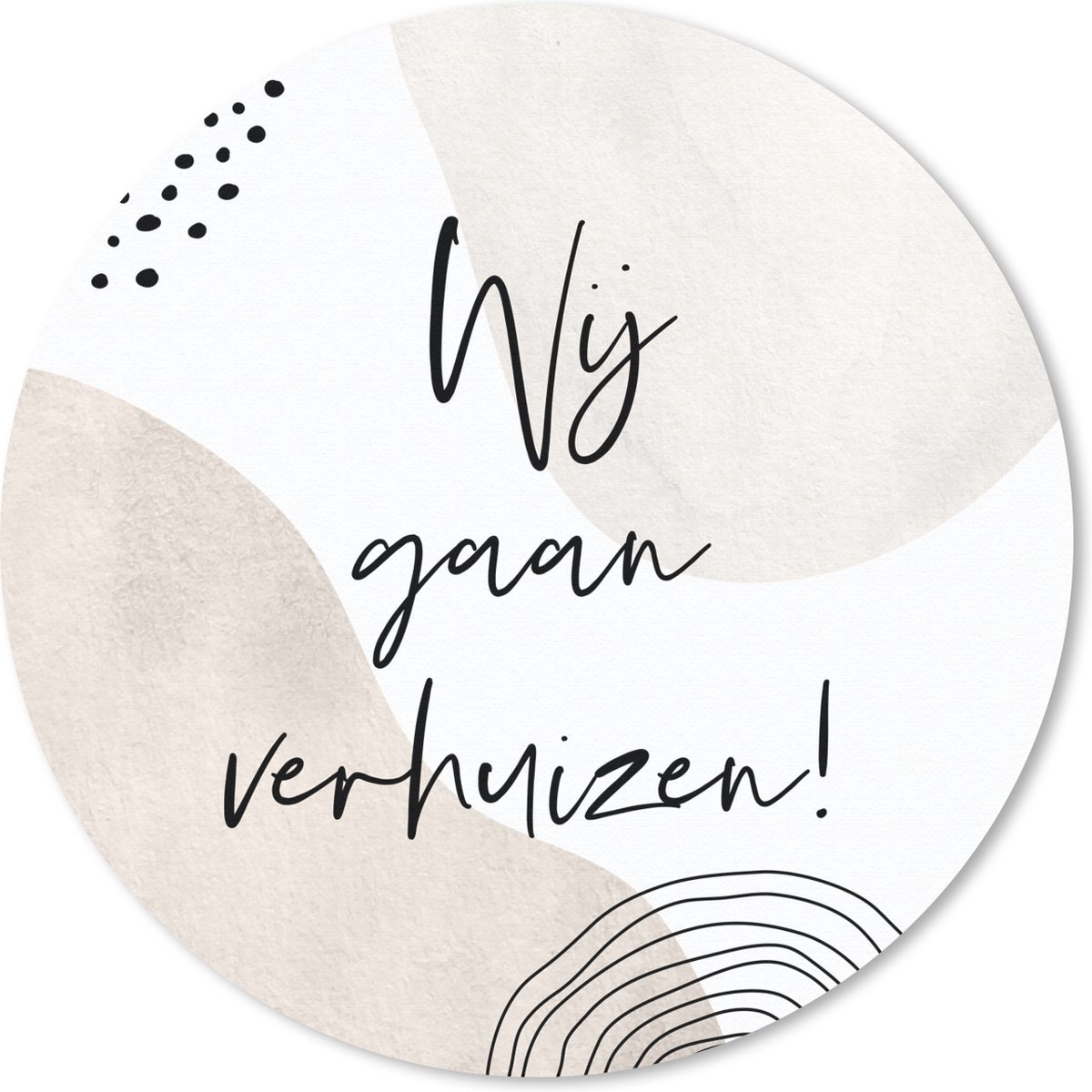 Muismat rond 20x20 cm - Mousepad Verhuis - Pastel - Quote - Ronde muismatten