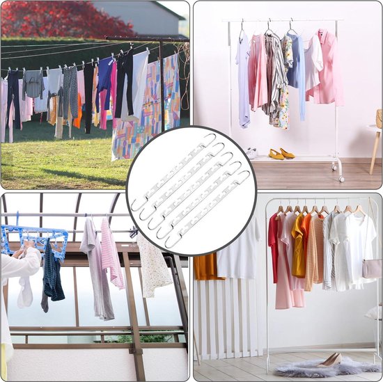 HOUSE DAY Magische Kleerhangers, Ruimtebesparende Stevige Kunststof Met 5 Gaten Voor Zware Kleding 8 Stuks Zwart 2295836913