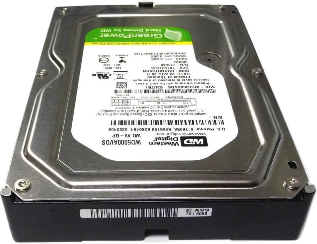 500GB interne harde schijf 3,5 inch SATA II 7200 rpm met energie-efficiëntie