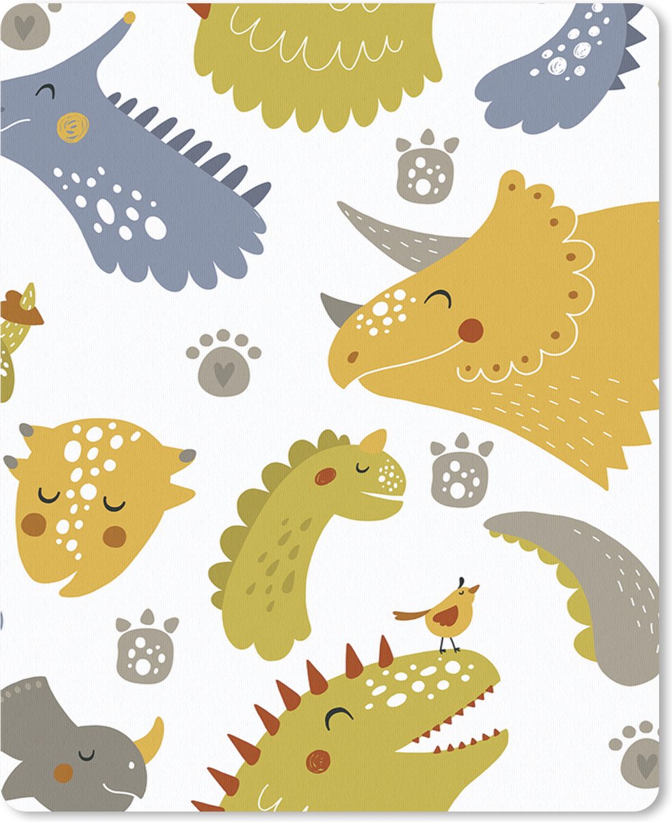 Muismat 19x23 cm - Mousepad Dinosaurus - Patronen - Jongens - Dino - Kinderen - Muismatten