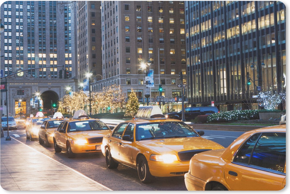 Muismat New York - Taxistandplaats in New York muismat rubber - 27x18 cm - Muismat met foto