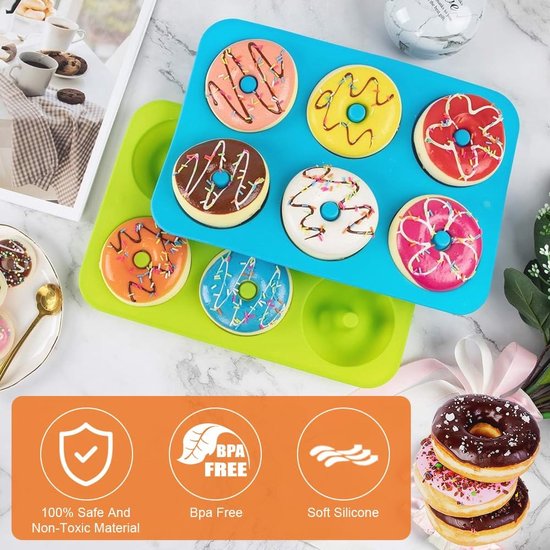JAOGAUS 6-Piece Set Baguette Mould Silicone Bakeware, 3 Grid Mini