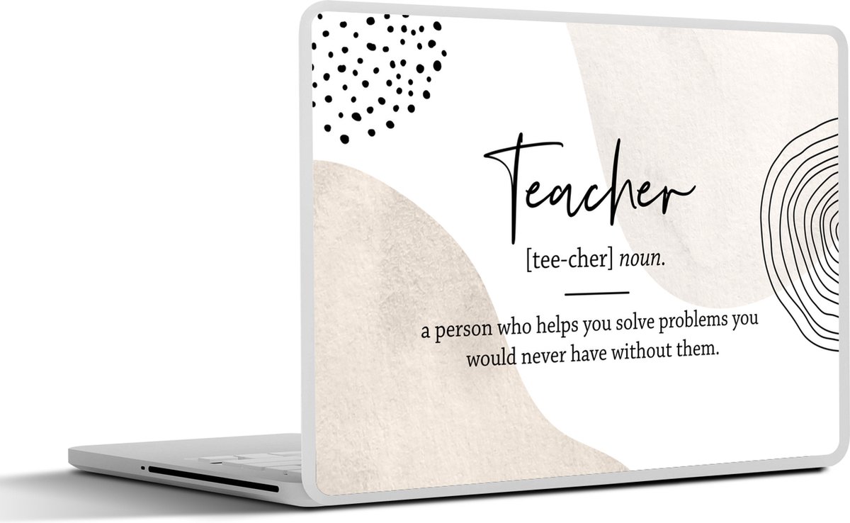 Laptop sticker - 15.6 inch - Woordenboek - Meester - Quote - 36x27,5cm - Laptopstickers - Laptop skin - Cover