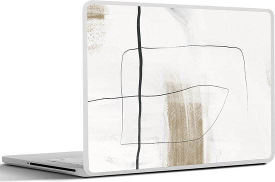 Sticker ordinateur portable - 12,3 pouces - Peinture - Zwart - Wit