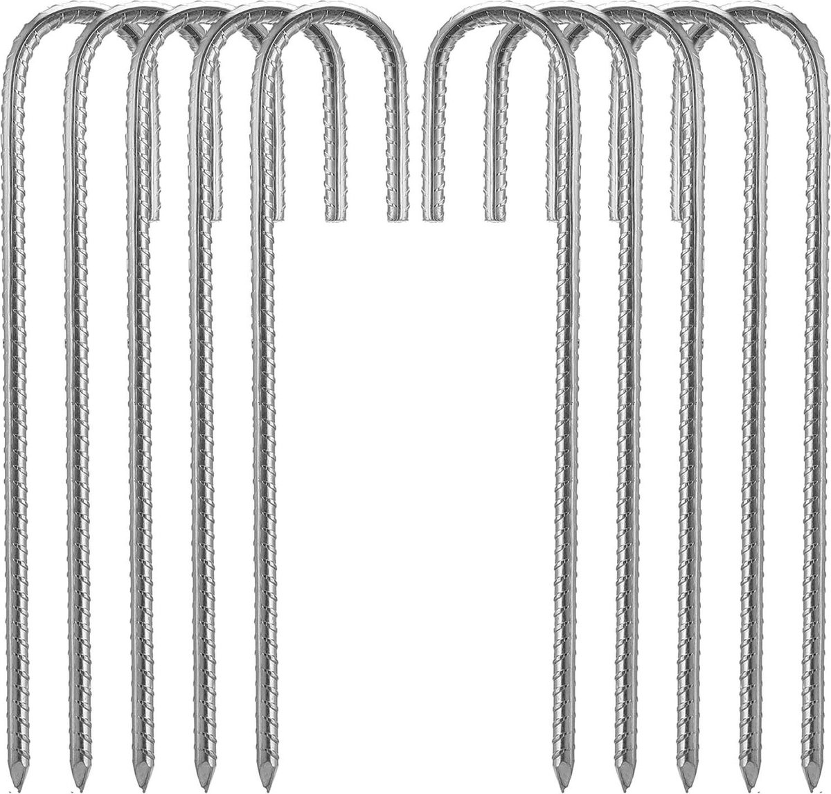 Heavy Duty Trampoline Tenten Anker Grond Pinnen - Gegalvaniseerd Staal Roestvrije J Haak Wapening Stakes - Trampolines Kamp Tuin Schuur Schuur Schommelingen - 12 inch Beitel Point End
