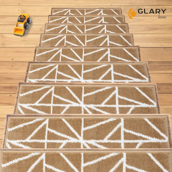 Traptreden verpakking van 15 stuks, antislip, 71,2 x 22,8 cm, machinewasbaar, geluidsabsorberend, voor de veiligheid van ouderen, kinderen, honden, enz. | NL