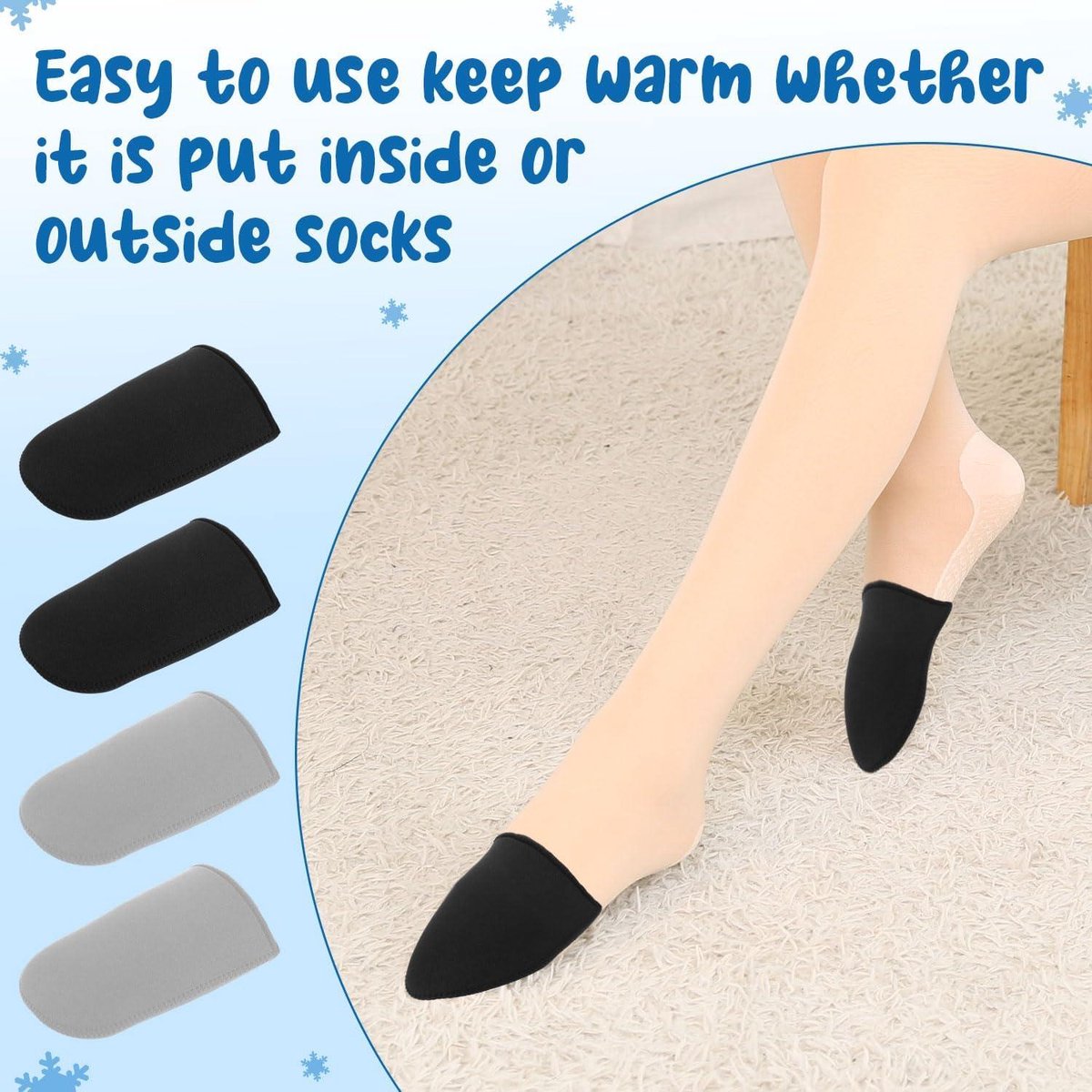 Neopreen Voetwarmers, 2 Paar Teenwarmers Mouwen, Neopreen Voetwarmers