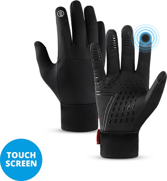 Waterafstotend- en winddichte Handschoenen Proofy - Sport handschoenen- Touchscreen Handschoenen - Dames & Heren - Zwart - L