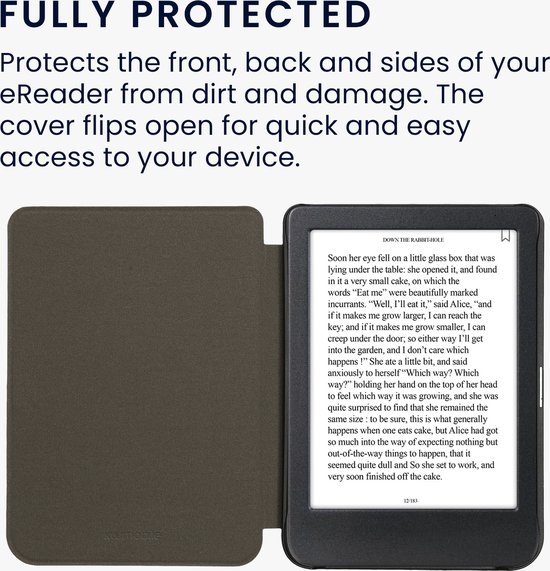 kwmobile e-reader hoesje geschikt voor Kobo Clara BW / Colour hoes - E reader flip case met magnetische sluiting - Ereader cover in zwart — afbeelding 5