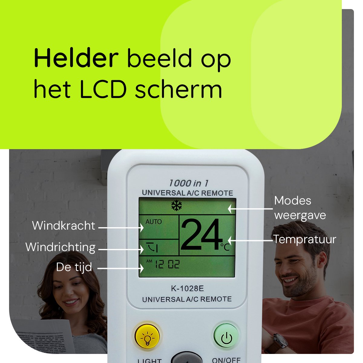 Universele Airconditionerafstandsbediening voor Haier MABE LCD - Alles-in-één