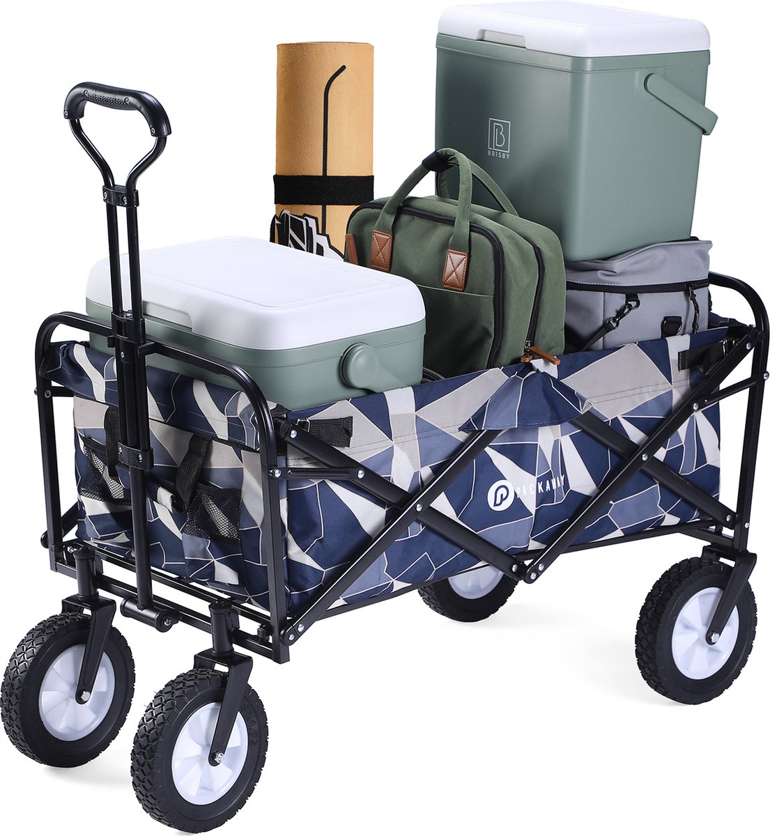 Packaway Opvouwbare Bolderkar van Wasbaar Polyester tot 70KG – 98 x 53 cm – ABSTRACT COLORS PASTEL