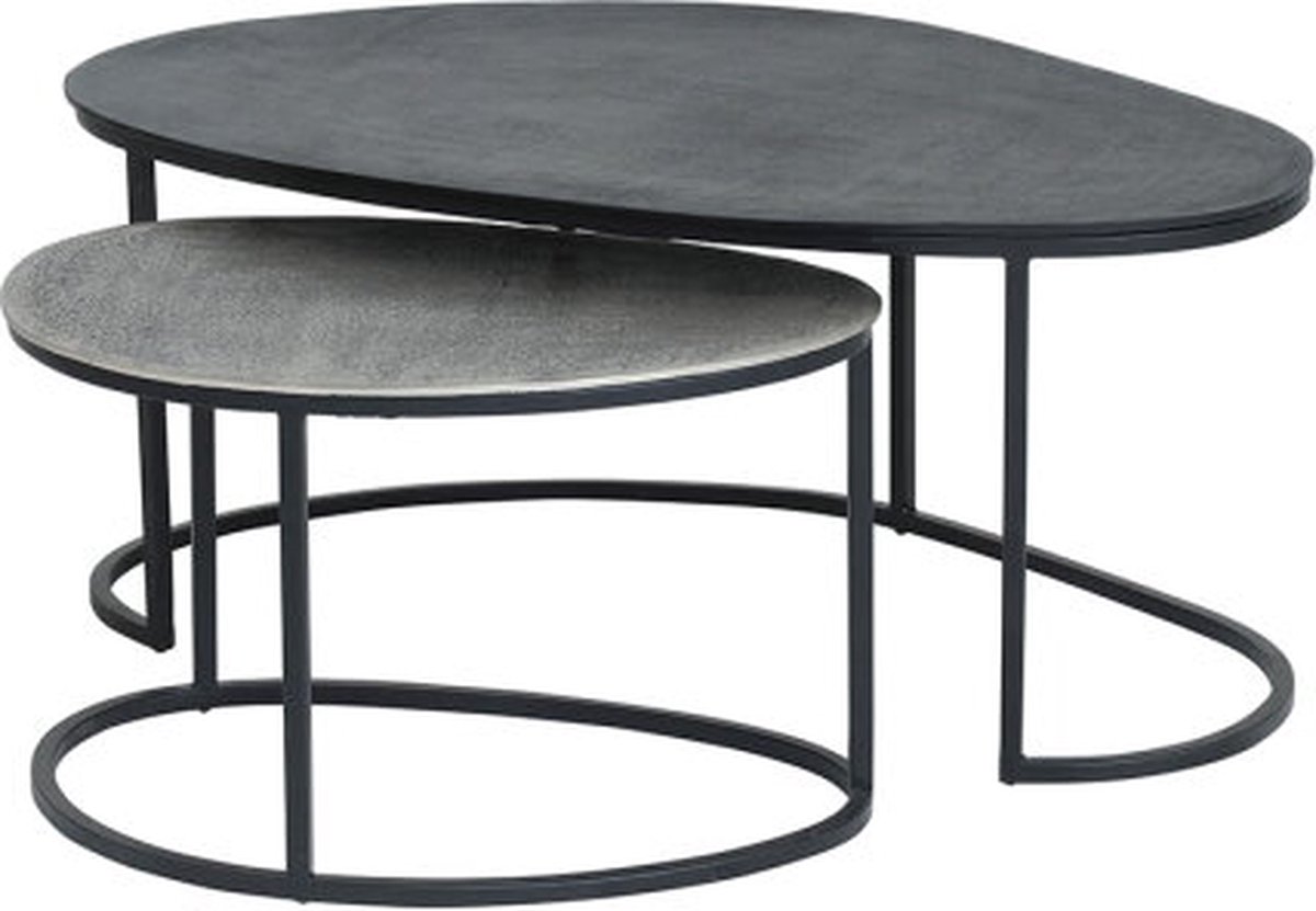 Napa salontafel, set van 2, Black / Silver antique - Mix & Match Collection