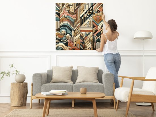 Abstract relief schilderij | Golvend meesterwerk van abstracte vormen en diepte in reliëf | Kunst - 30x30 centimeter op Dibond | Foto op Dibond